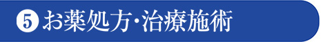❺お薬処方・治療施術